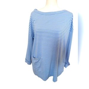 J Jill Blouse  Pima Cotton Boatneck Size Large